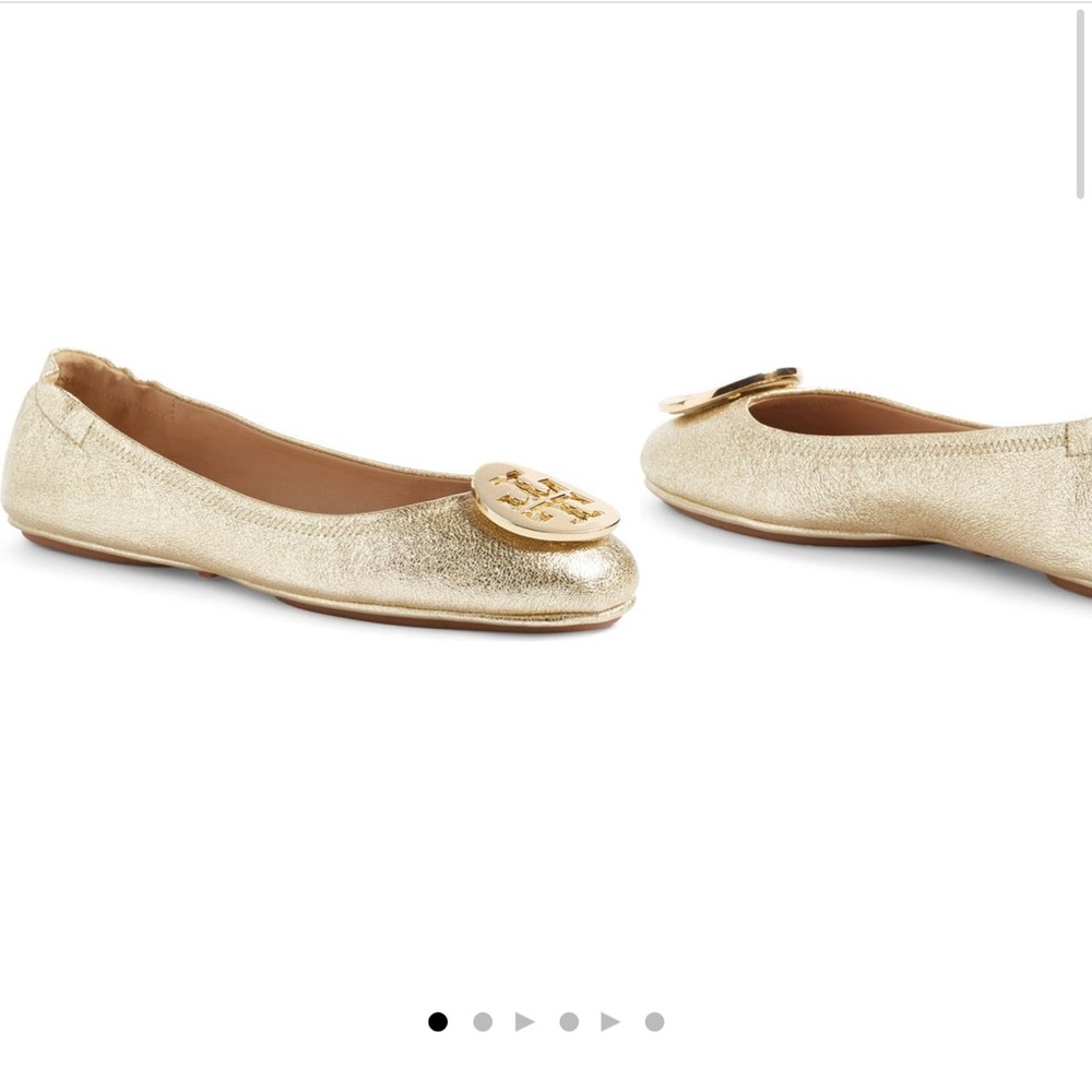 Tory Burch Minnie Flats Gold